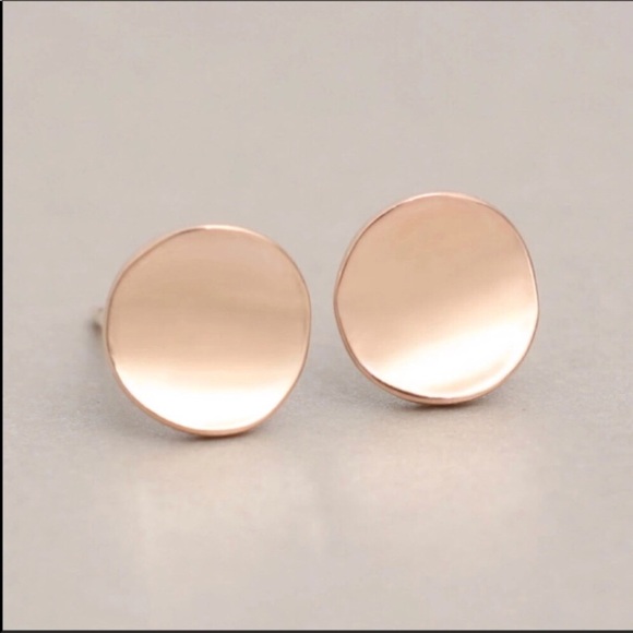Anthropologie Rose Gold Stud Earrings - Picture 2 of 6
